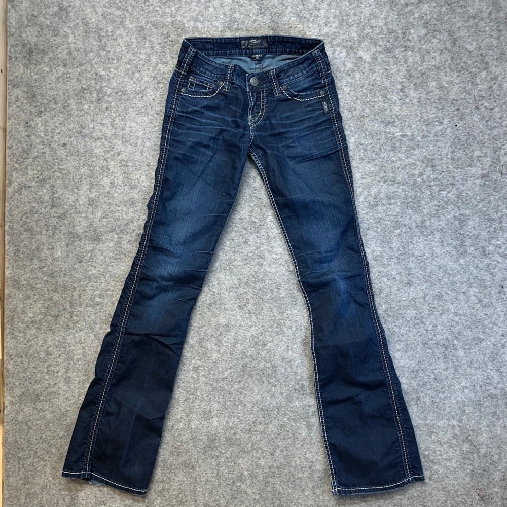 Silver Jeans Frances Slim Bootcut Jeans Womens Size 26x35 Dark Wash